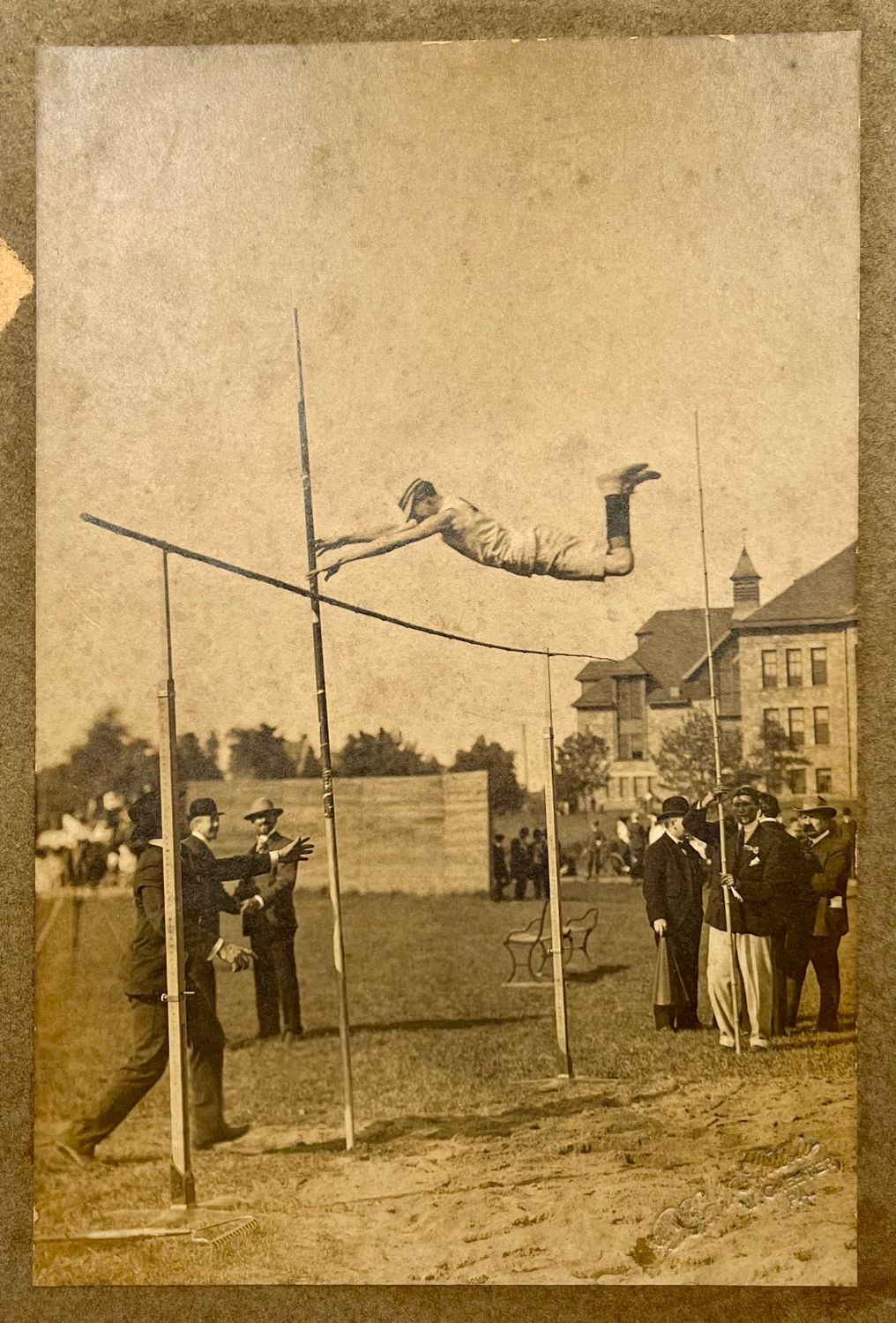 RARE 1904 Pole Vaulting Photo of Leon Taylor Clearing 9’ 9” West Chester, PA