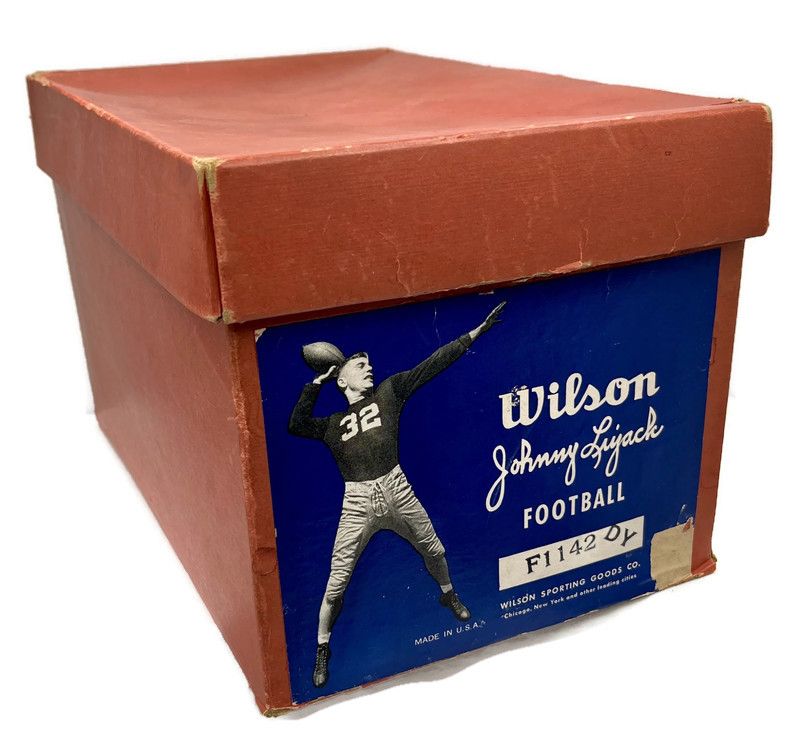 1940’s Johnny Lujack Endorsed Football Picture Box made by Wilson