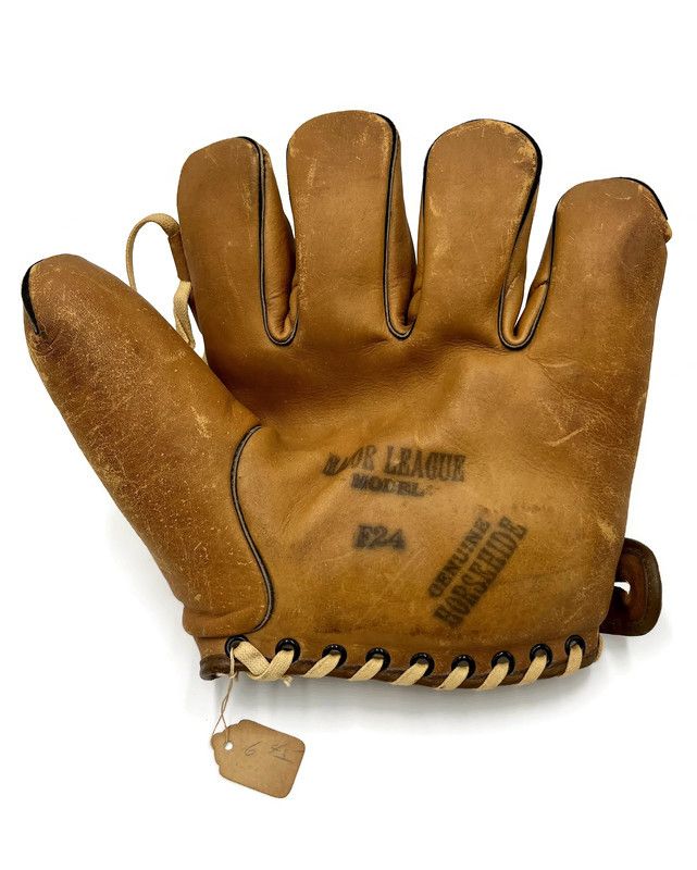 Unused Late 1920’s Tunnel Web Baseball Glove, Major League - F24 - Genuine Horsehide