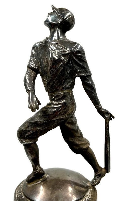 Early 1930’s Vintage Baseball Trophy Topper w/ Figural Batter 11” Tall