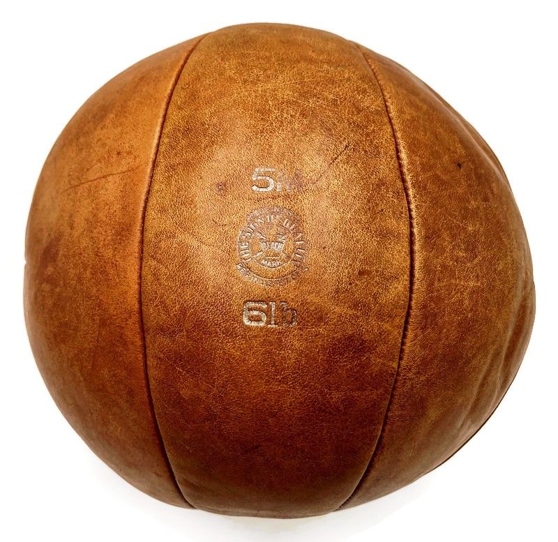 Outstanding 1910-20’s Vintage 6 Pound Medicine Ball by A.J. Reach Model 5M