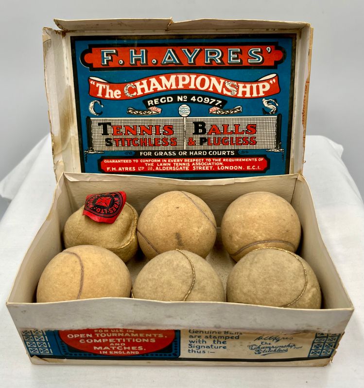 1934 F. H. Ayres’ Antique Lawn Tennis Jr. Wimbledon Balls in Original Box