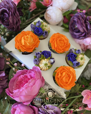 Delux 6 spring bloom Cupcake Box Arrangement