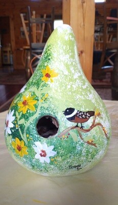 Painted Birdhoue Gourd*Chickadee*April30th*1pm