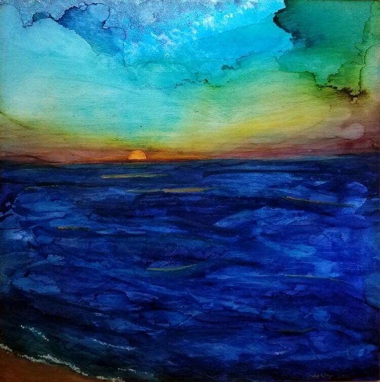 Alcohol Inks Sea Scape Workshop*July 17th*12pm