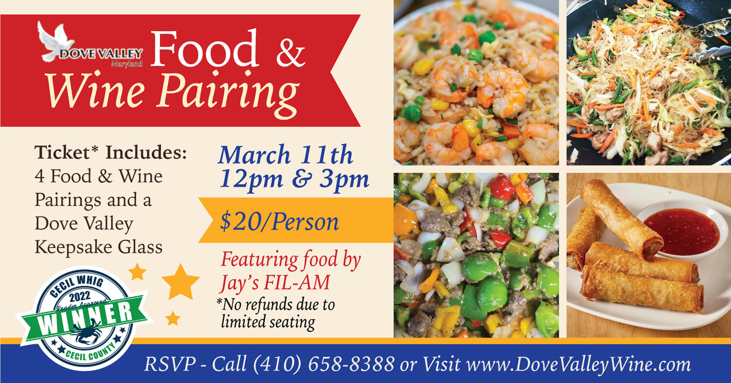 Food &Wine Pairing*Jays Fil-Am*March.11th*12pm
