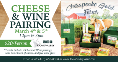 Cheese & Wine Pairing*March 4th*12pm