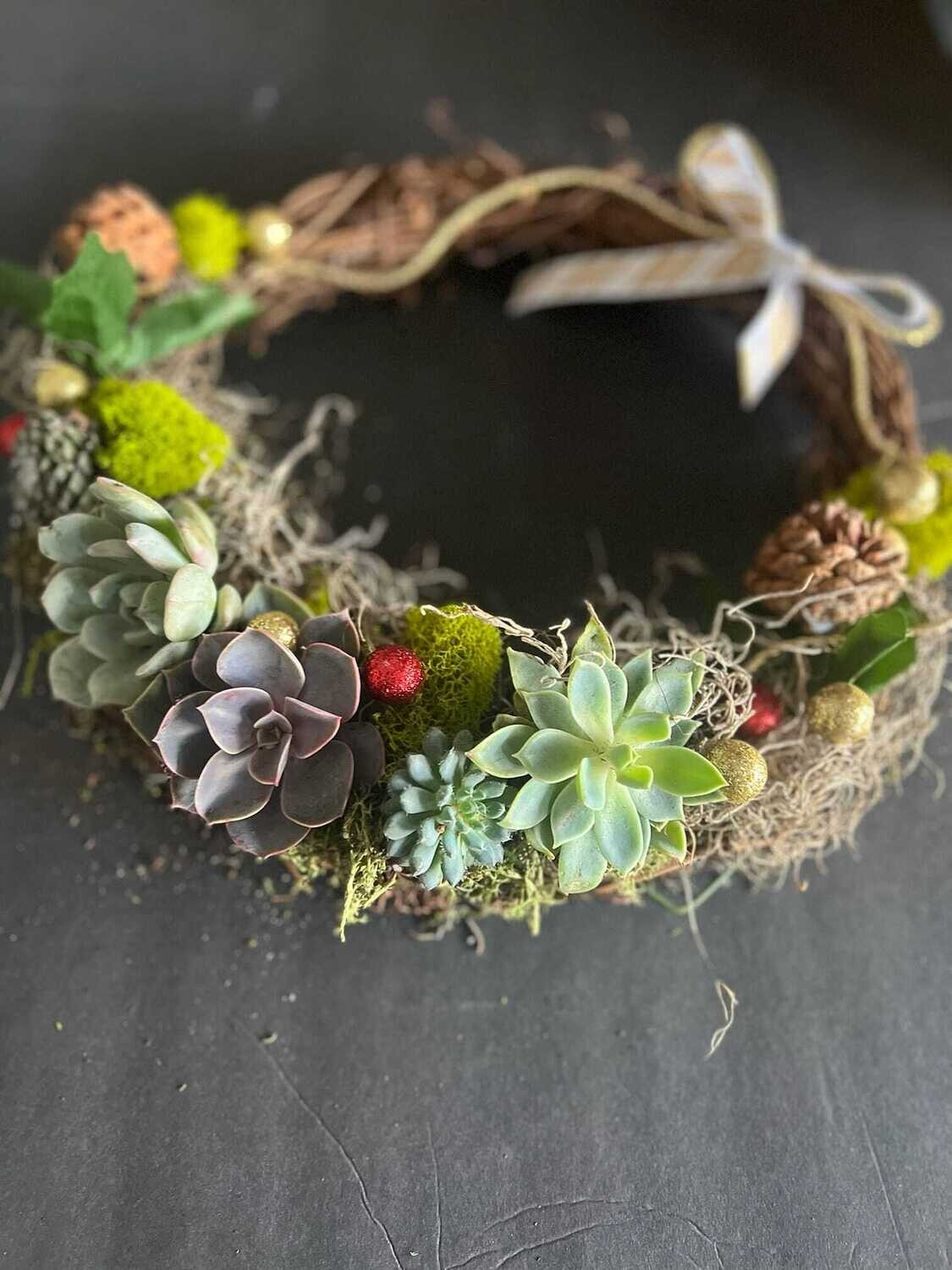 Succulent Wreath Workshop*May13th*1pm