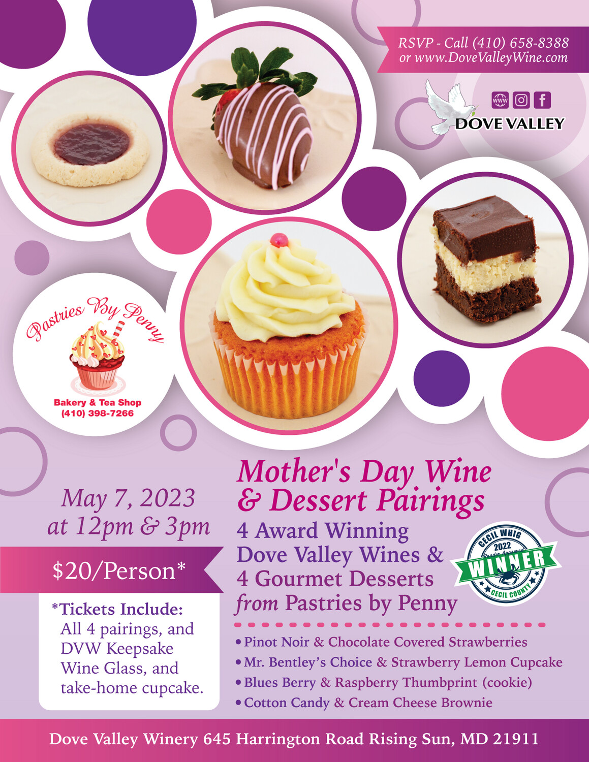 Mothers Day Pairing**May 7th @ 3pm**