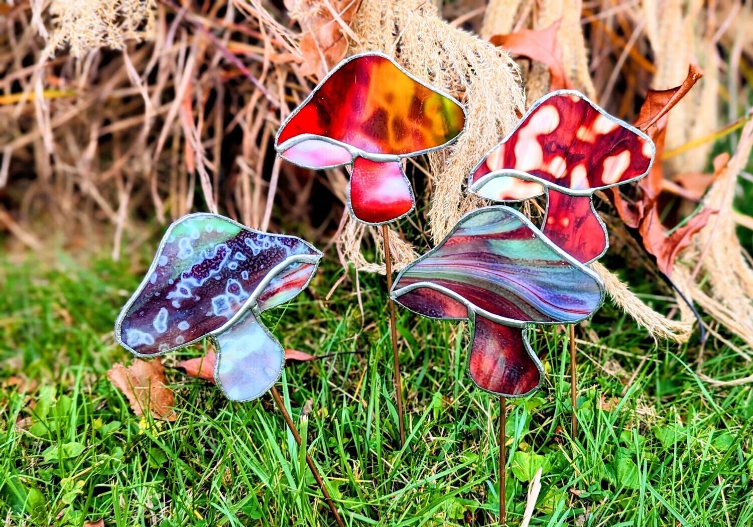 Stained Glass Garden Stake Mushrooms*June 3rd*12pm