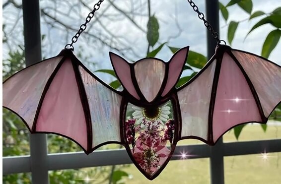 Stained Glass Bat with Dried Flowers*Sept.9th*12pm