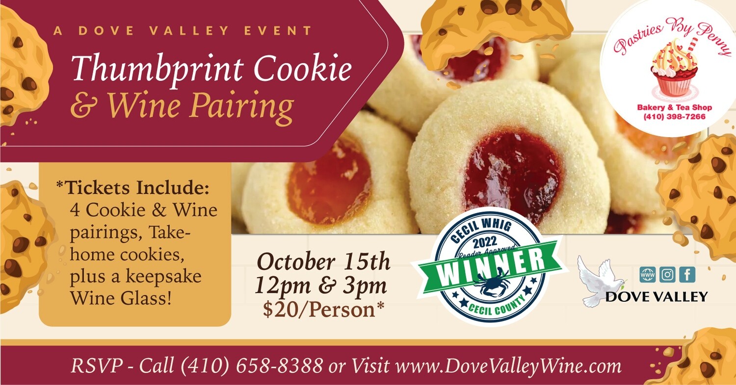 Thumbprint Cookie & Wine Pairing*Oct.15th*3pm