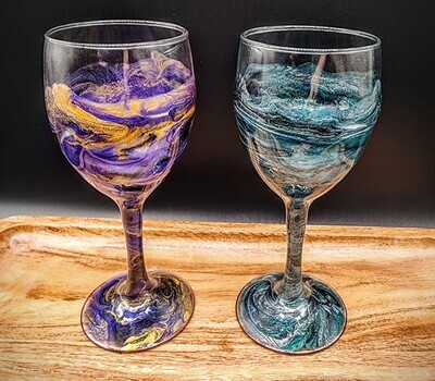Epoxy Resin Wine Glasses Set Of Two(2)Jan.6th*12pm