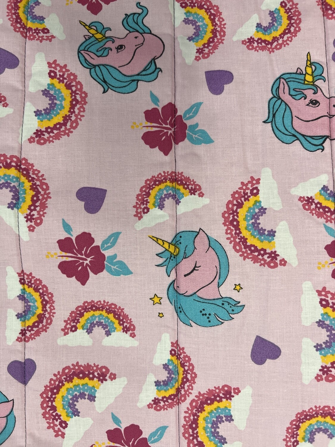 Rainbow Unicorn (Pink) Teal Nap Mat