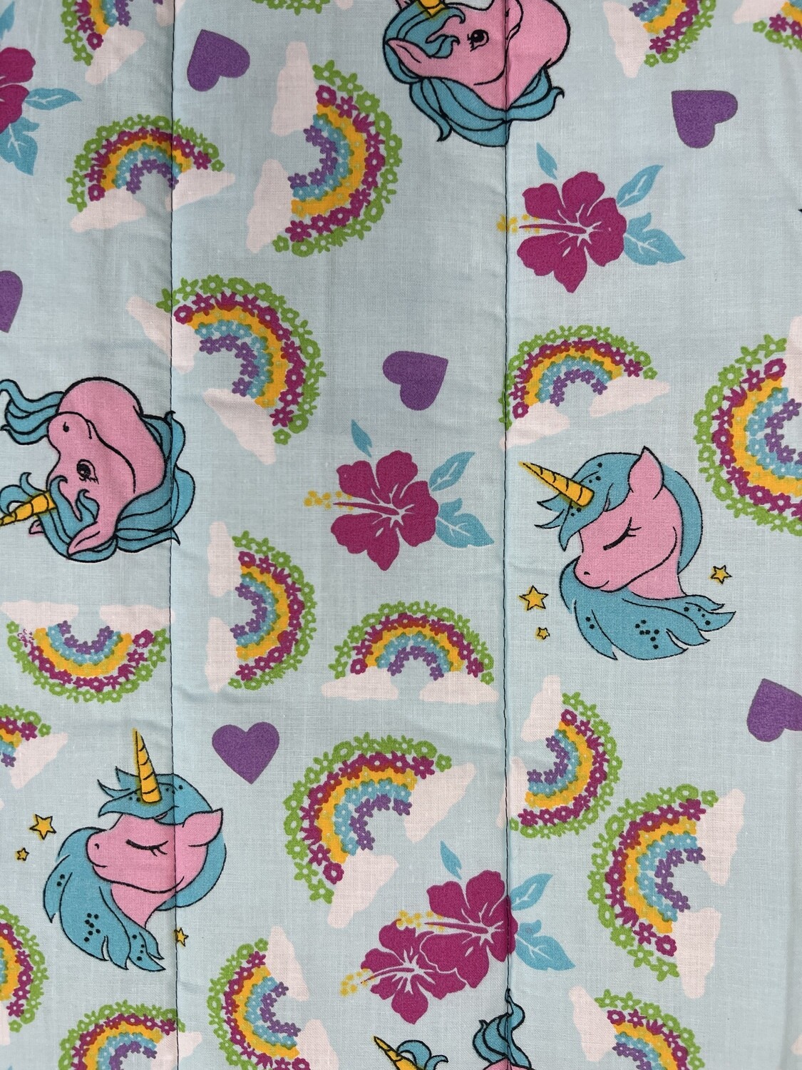 Rainbow Unicorn (Teal) Purple Nap Mat