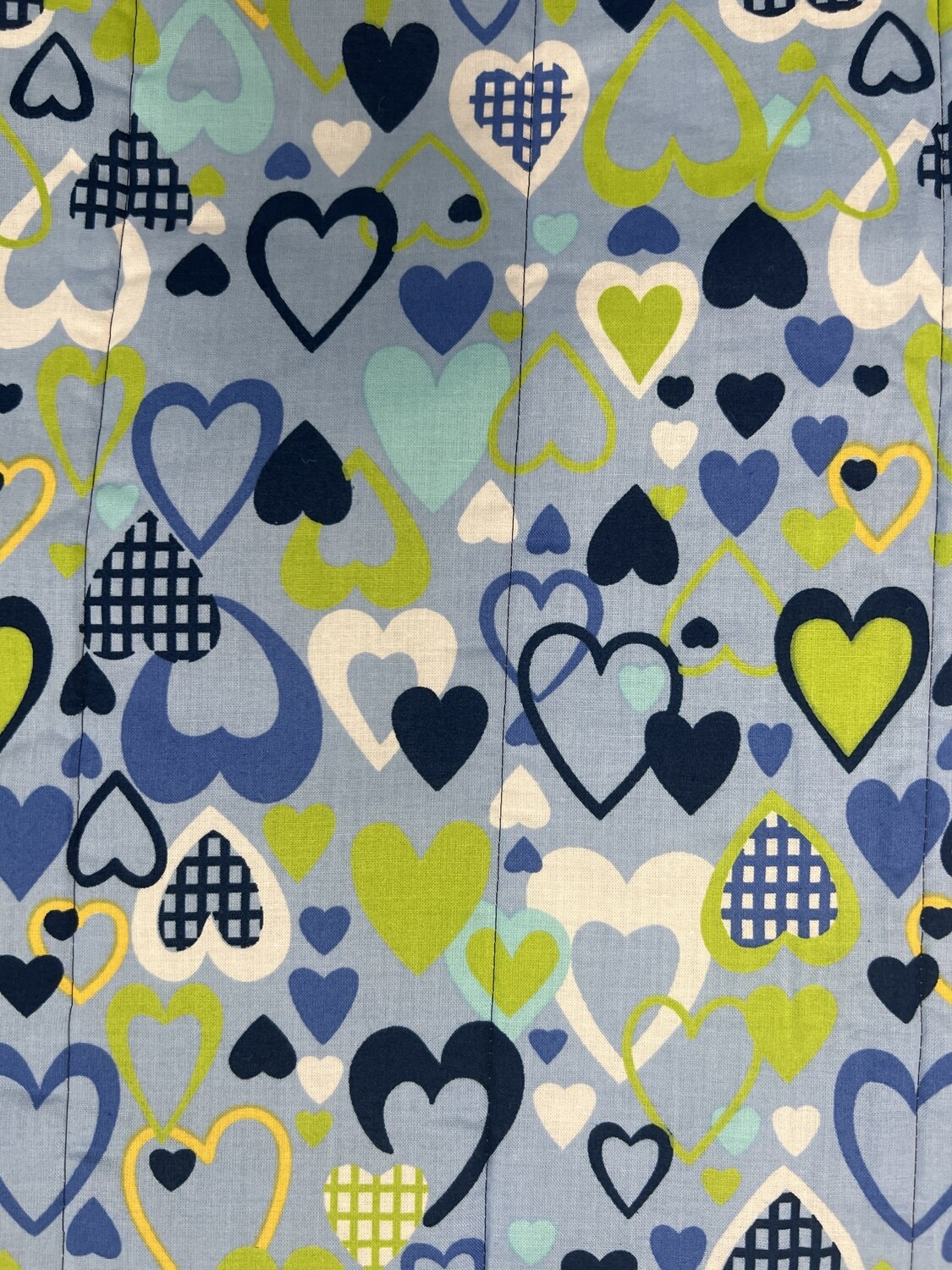 Blue Hearts Lime Green Nap Mat