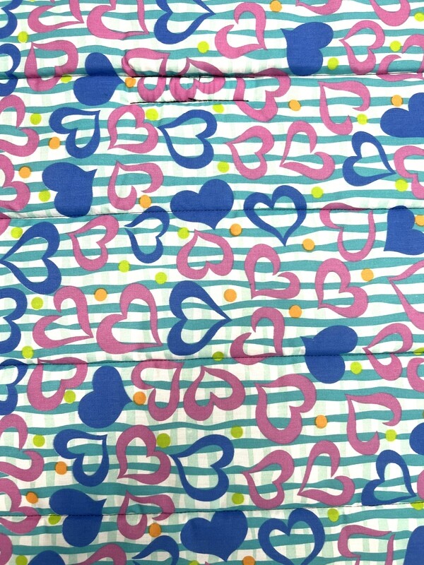 Hearts and Stripes Pink Nap Mat