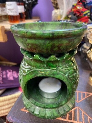 Soapstone Oil Burner (green)