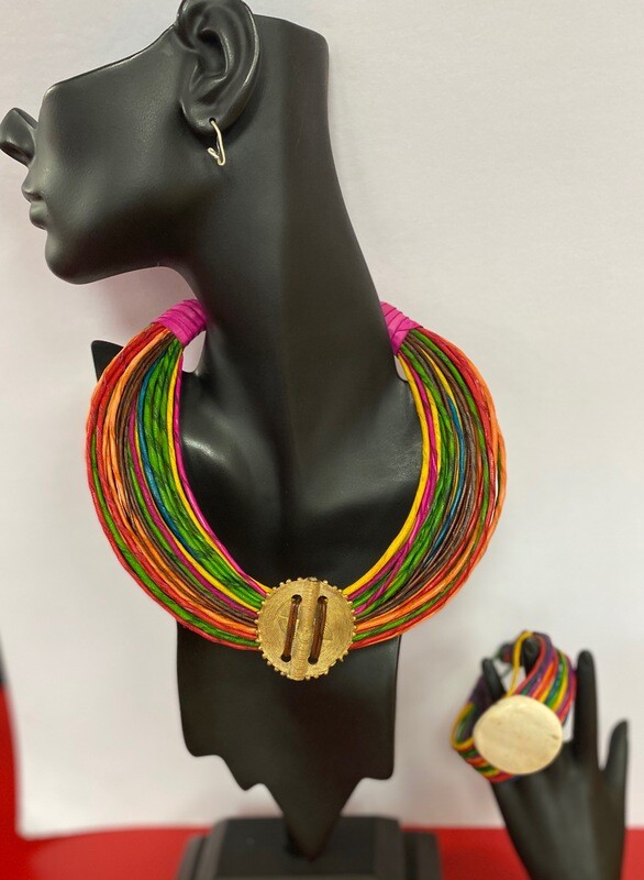 Cameroon Necklace &amp; Bracelet Set (choose color)