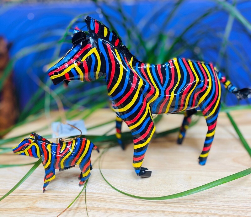 Painted Tin Zebra (large)