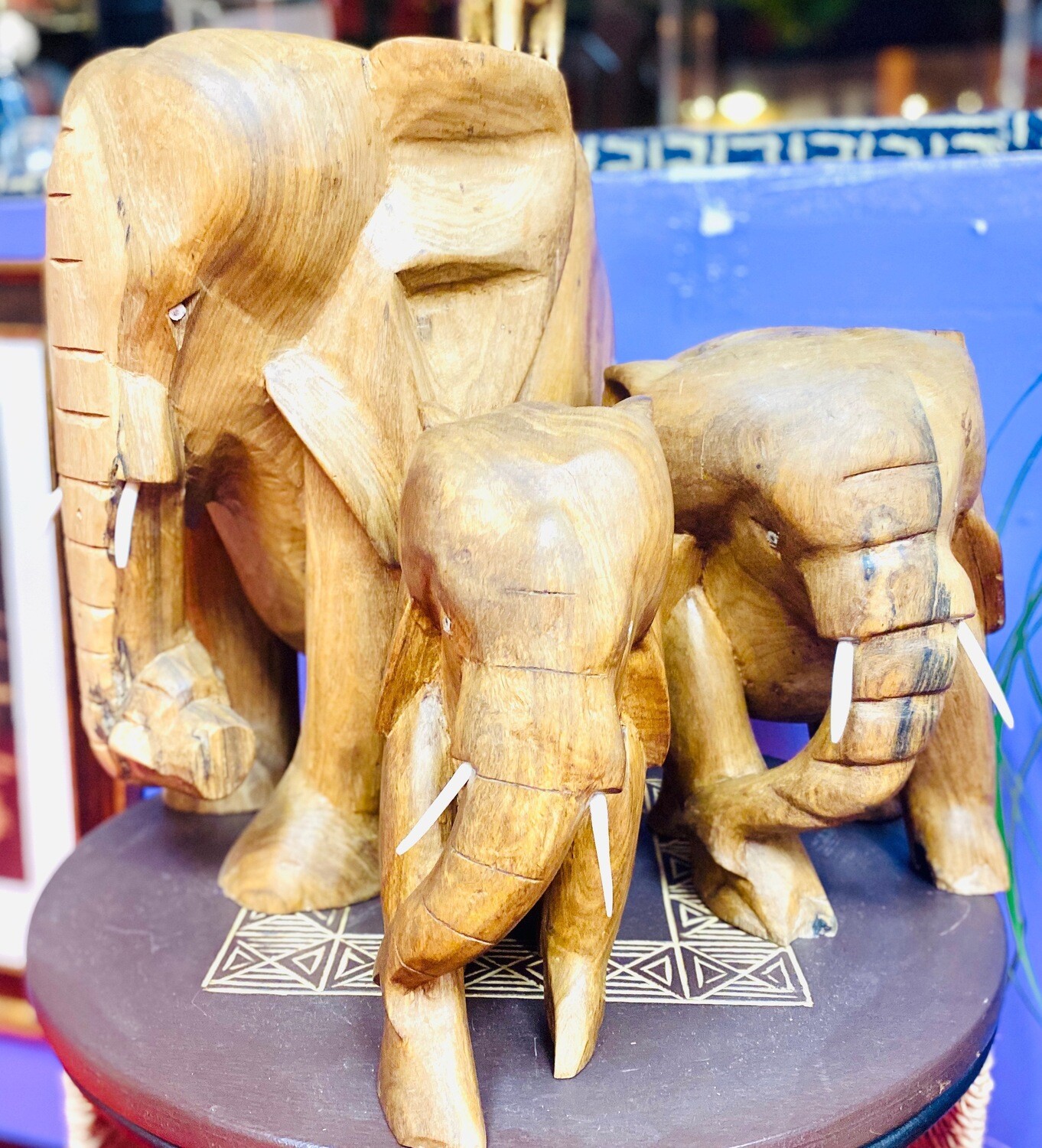 Ghanaian Solid Wood Elephant (small)
