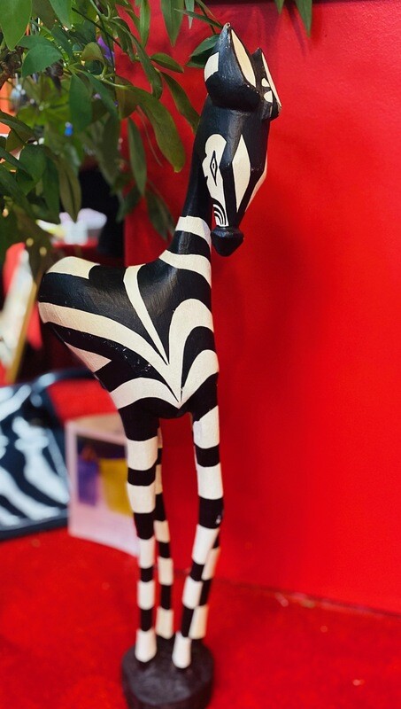 Olive Wood Zebra from Zimbabwe (2 feet)