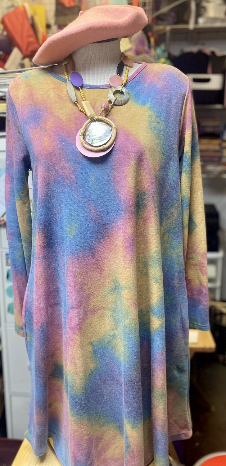 Pastel Tye Dye Light Weight Dress (choose size)