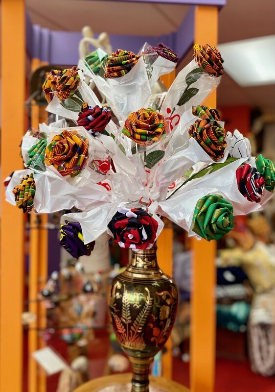 African Print/Kente Cloth Flowers (choose type)