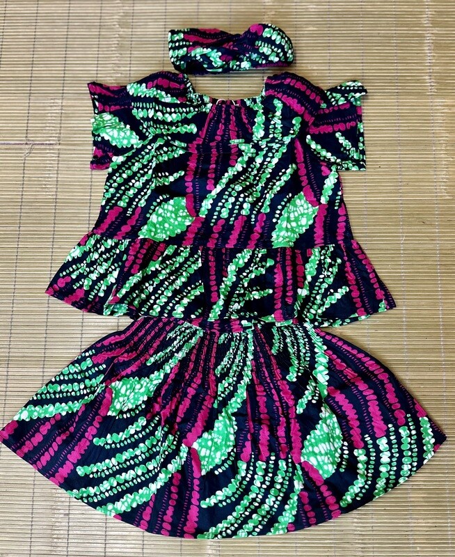 Girls 3-Piece Set (top, skirt, and headband)