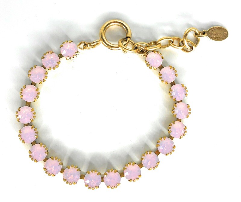 TENNIS BRACELET Gold With Rose-Water Swarovski Crysal