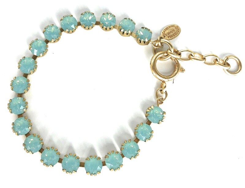 TENNIS BRACELET Gold With Pacific Opal Swarovski Crysal