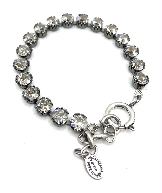 TENNIS BRACELET Silver With Light Gray Swarovski Crystal