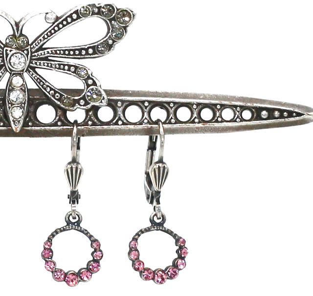 THE CINDY&#39;S Silver With Vintage Pink Swarovski Crystal