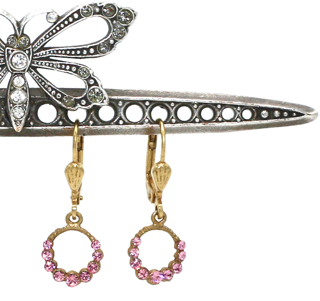 THE CINDY&#39;S Gold With Vintage Pink Swarovski