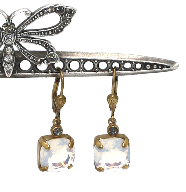 OPRAH Gold With White Opal Swarovski Crystal