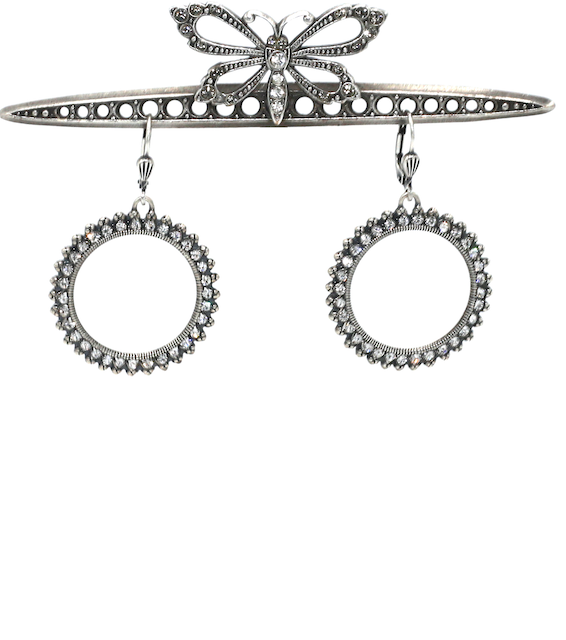 LOU LOU&#39;S Silver With Clear Swarovski Crystal
