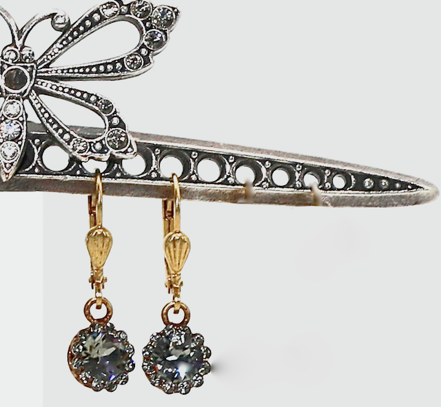 PRINCESS DIANA Gold With Black Diamond Swarovski Crystal