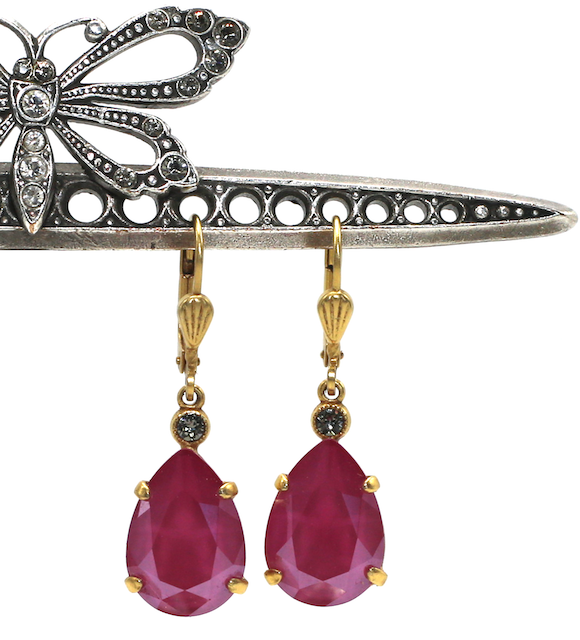 EMPRESS CUT Gold With Fuschia Swarovski Crystal