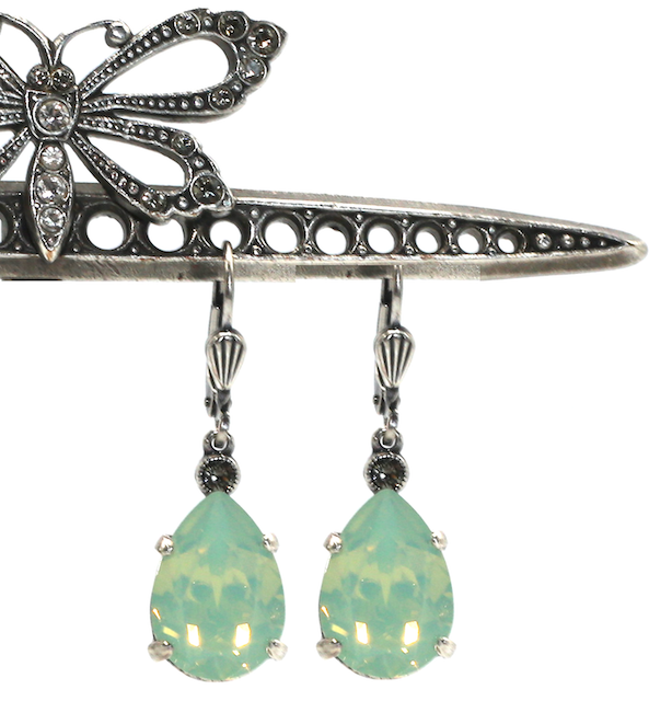 EMPRESS CUT Silver With Pacific Opal Swarovski Crystal