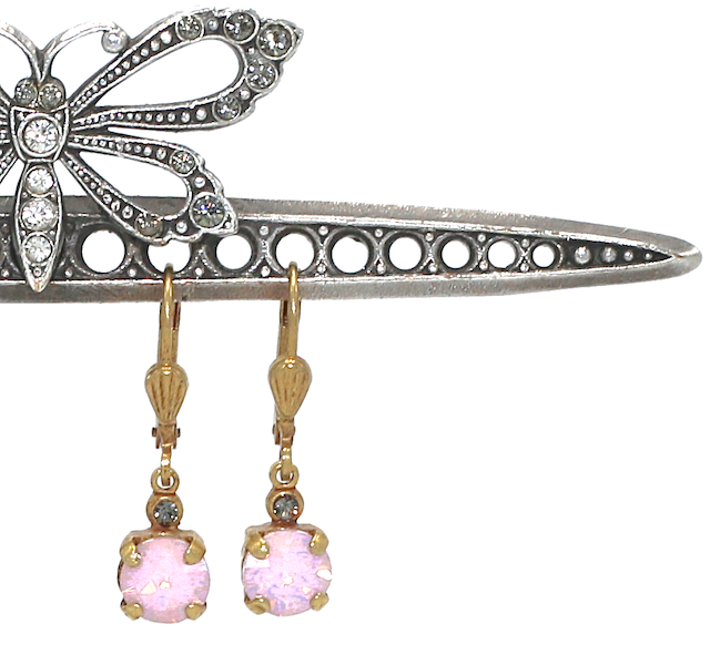 LITTLE JELLY TOTS Gold With 
vintage pink Swarovski Crystal
