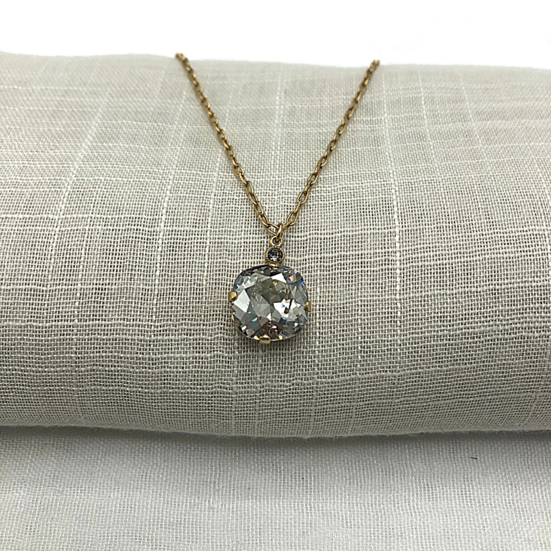 DUTCHESS CRYSTAL NECKLACE Gold with Shade Swarovski crystal
