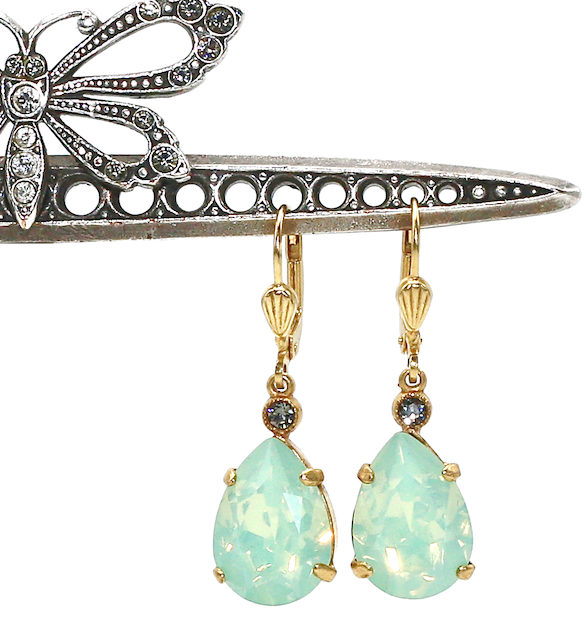 EMPRESS CUT Gold With Pacific Opal Swarovski Crystal