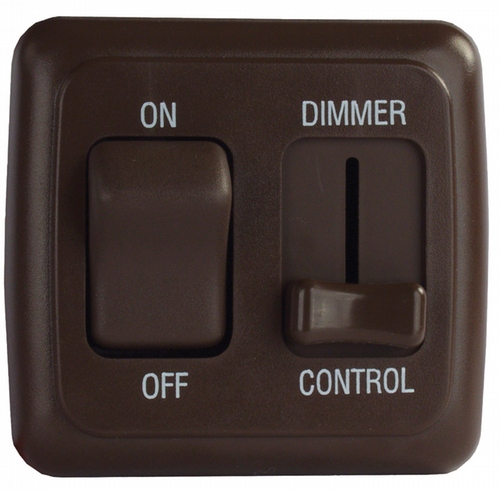 Dimmer/On-Off Rocker Switch Assembly with Bezel - Brown