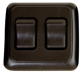 Double Contour On/Off Switch with Base and Plate - Black