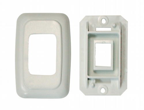Single Base and Plate Contour Wall Plate Assembly - White