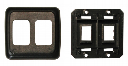 Double Base and Plate Contour Wall Plate Assembly - Black