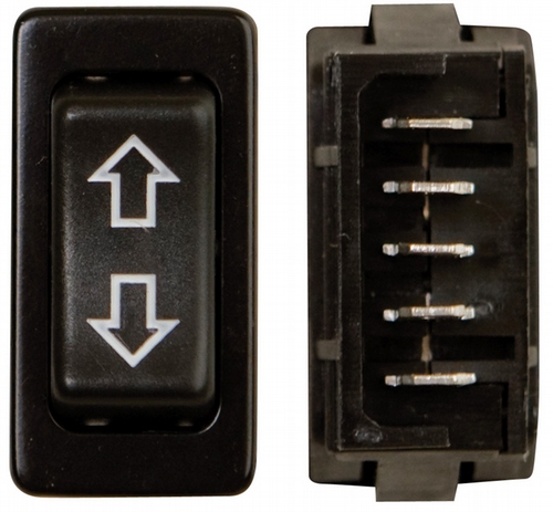 Square 5 Pin, In-Line Terminal Switch DPDT - Black