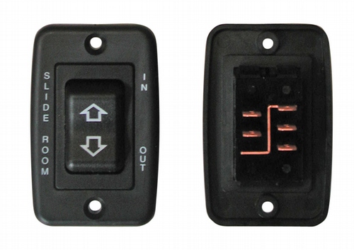 Contoured 5 Pin Side-By-Side Terminal Switch - Black with Plate