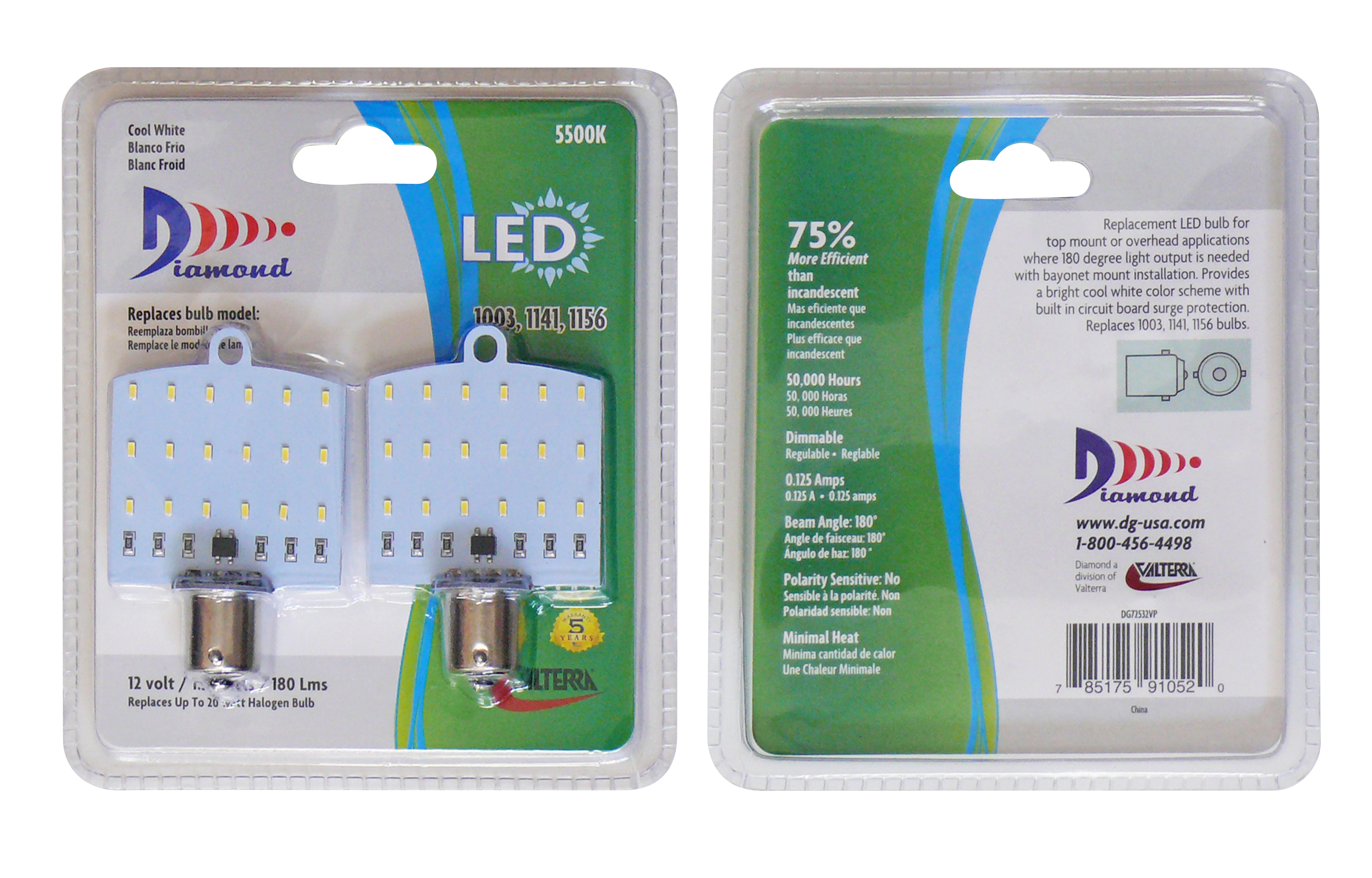 Diamond Group 52623 Multidirectional Radial Tower 13 Diode LED Bulb with Single Contact