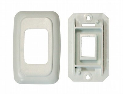 Single Base and Plate Contour Wall Plate Assembly - Biscuit